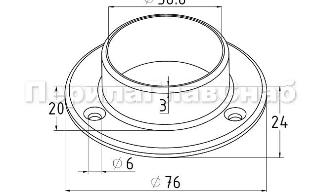 Фланец для трубы Ø38.1 мм, литой, полированный (AISI 304) k033 2