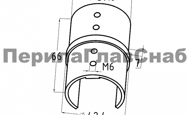 Соединитель с пазом Ø42.4 мм, полированный, (AISI 316) k229 2 Соединитель с пазом Ø42.4 мм, полированный, (AISI 316) k229 2