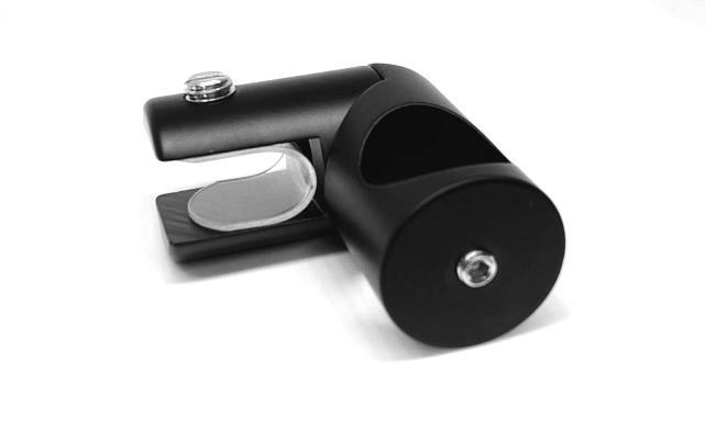 Держатель стекла сквозной боковой, для трубы 19 мм, черный, t912 Bl 8