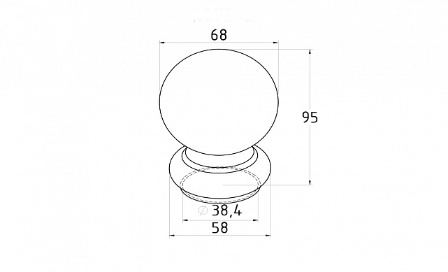 Наконечник шар на стойку Ø38.1 мм, штампованный, полированный, 400 Grit, AISI 201 k070-2 2 Наконечник шар на стойку Ø38.1 мм, штампованный, полированный, 400 Grit, AISI 201 k070-2 2