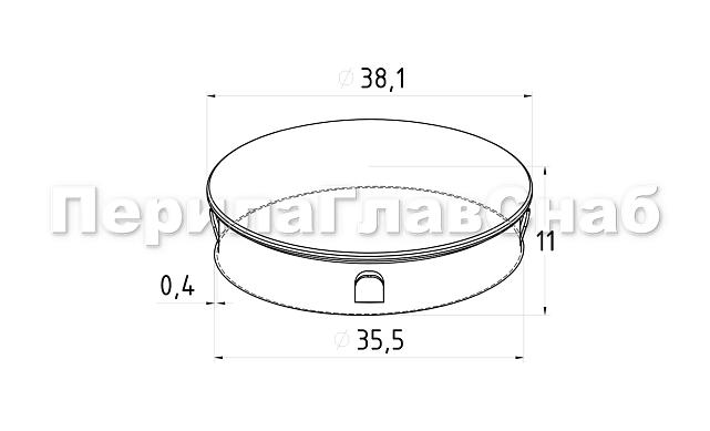 Заглушка штампованная на трубу Ø38.1х0.9 мм (AISI 201) неполированная k036-7 2