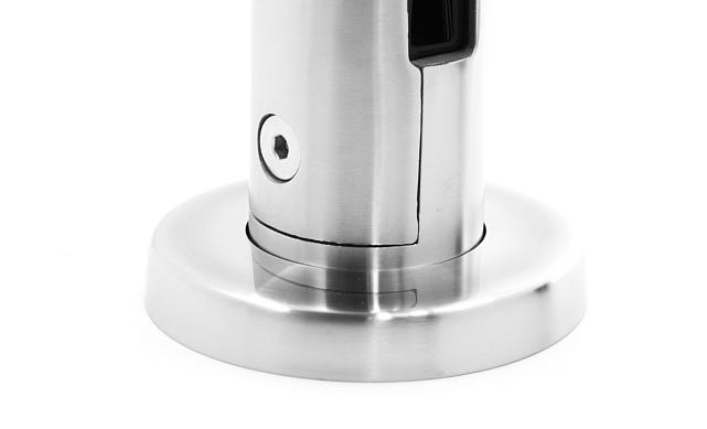 Стеклодержатель литой напольный, круглый, для стекла 12-16 мм, шлифованный (AISI 304) k176 SSS 9