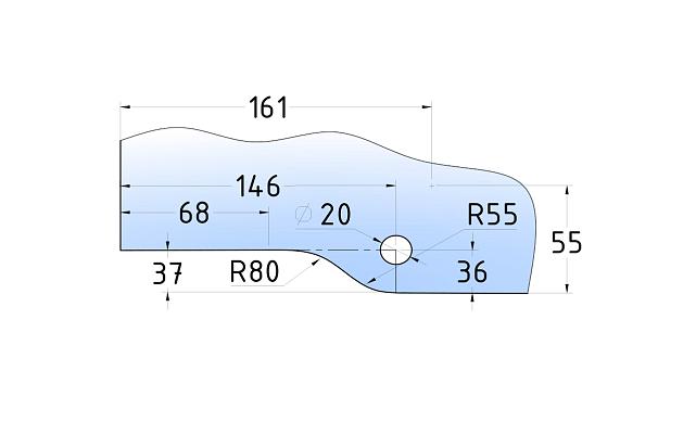Нижний фитинг-петля, под алюминий t110 AL 4