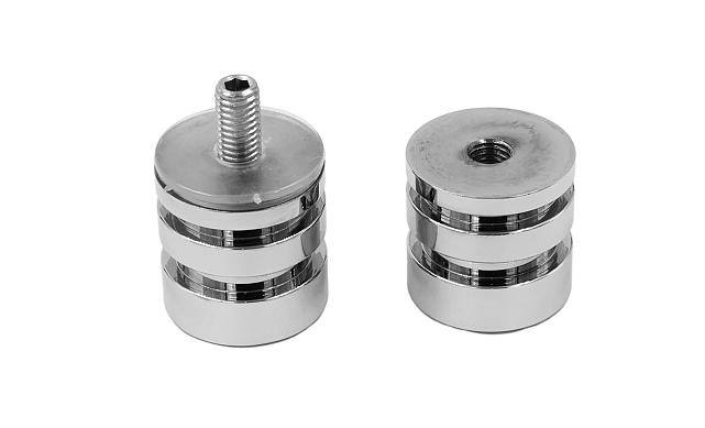 Ручка-кноб для двери 32х38 мм латунь-хром, полированная t694 PC 4