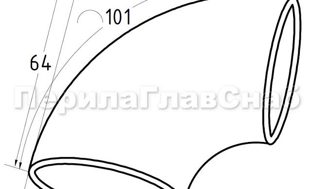 Отвод поручня под сварку Ø38.1х1.45 мм, 90°, полированный 400 Grit, (AISI 201) k095-6 2 Отвод поручня под сварку Ø38.1х1.45 мм, 90°, полированный 400 Grit, (AISI 201) k095-6 2