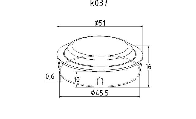 Заглушка фигурная забивная на трубу Ø50.8 мм (AISI 304) k037 2