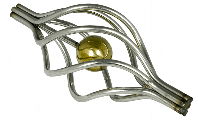 Декоративная вставка (корзинка) для стойки Ø25 мм, с золотым шаром k388-2 10