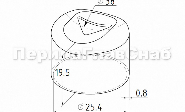 Наконечник штампованный (СПС) прямой 90° на трубу Ø25 мм, для поручня Ø38.1 мм, полированный, нержавеющий, AISI 304, 400Grit, k071-2 2 Наконечник штампованный (СПС) прямой 90° на трубу Ø25 мм, для поручня Ø38.1 мм, полированный, нержавеющий, AISI 304, 400Grit, k071-2 2