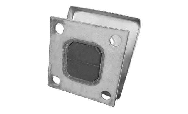 Cтеклодержатель напольный, плоский 45х50х160 мм, для стекла 10 - 12 мм, полированный, без сверления стекла AISI 201 k282-201 2