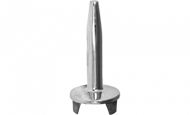 Наконечник палец (солдатик) на стойку Ø38.1 мм, без ложемента, литой, полированный, повышенной коррозионной стойкости, под сварку, облегченный, нержавеющий AISI 316, k034-3 4