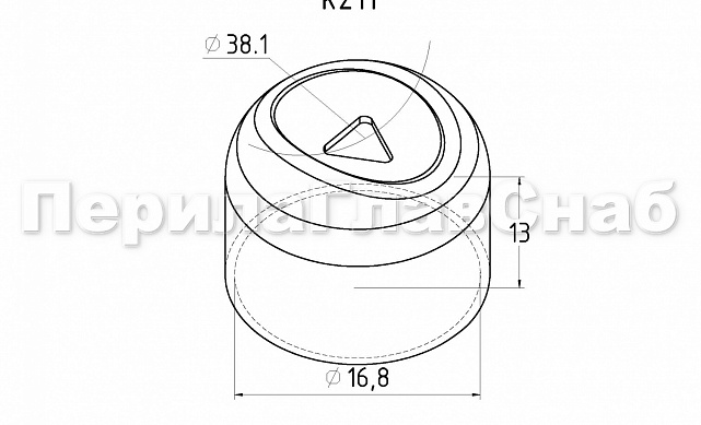 Наконечник штампованный (СПС) прямой 90° на трубу Ø16 мм, для поручня Ø38.1 мм, полированный, нержавеющий AISI 201 k211-3 3 Наконечник штампованный (СПС) прямой 90° на трубу Ø16 мм, для поручня Ø38.1 мм, полированный, нержавеющий AISI 201 k211-3 3