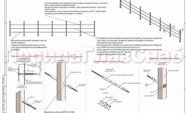 Держатель троса Ø6 мм обжимной, шлифованный (AISI 304) k077-3 3