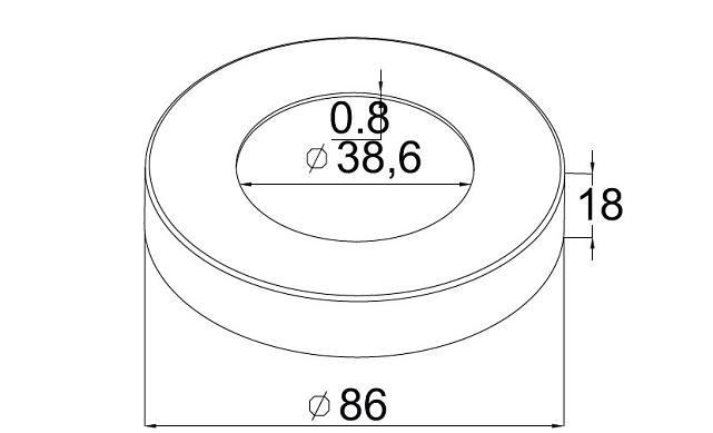 Низ стойки 38.1/86 х 18 х 0.8, полированный (AISI 304) #400 k043-2 3