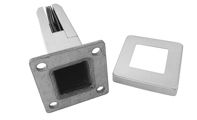 Стеклодержатель литой напольный, плоский 50х50х190 мм, шлифованный (AISI 304) Фk275-2 7 Стеклодержатель литой напольный, плоский 50х50х190 мм, шлифованный (AISI 304) Фk275-2 7