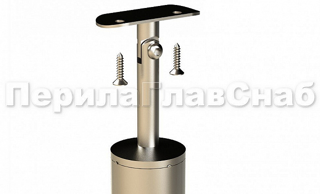 Готовая стойка Ø38,1х950 мм деревянная, со вставками из нержавеющей стали 2х100 мм с 2 стеклодержателями k741-2-L 5 Готовая стойка Ø38,1х950 мм деревянная, со вставками из нержавеющей стали 2х100 мм с 2 стеклодержателями k741-2-L 5