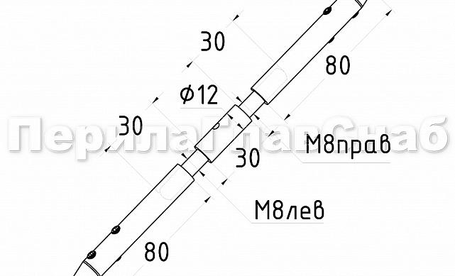 Талреп для тросика, нержавеющий, полированный (AISI 304) k078 2