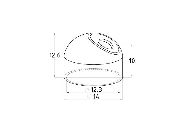 Наконечник штампованный (СПС), косой 30° на трубу Ø12 мм, полированный, нержавеющий (aisi 304) k324 3
