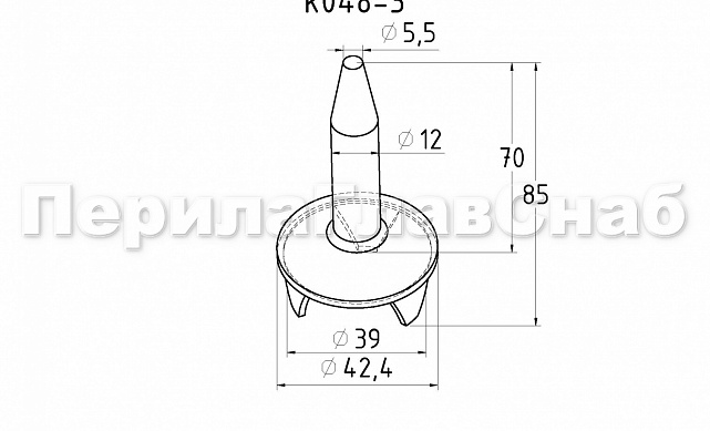 Наконечник палец (солдатик) 70 мм на трубу Ø42.4х1.5 мм, без ложемента, удлиненный, литой, полированный, нержавеющий (AISI 304) k048-3 2 Наконечник палец (солдатик) 70 мм на трубу Ø42.4х1.5 мм, без ложемента, удлиненный, литой, полированный, нержавеющий (AISI 304) k048-3 2
