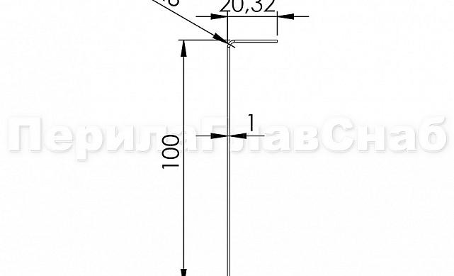 Лицевая накладка из шлифованной нержавейки на профиль т100 20.3х101 мм длина 2 м т100-11  3