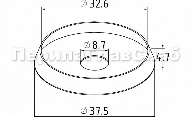 (Расходн.) шайба-подкладочная Ø32 мм, с отверстием диаметром 9 мм, 304 AISI k097-32 3