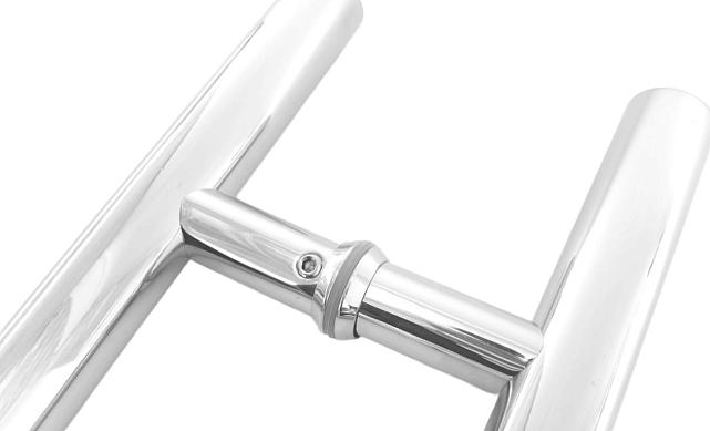 Ручка для стеклянной двери рейлинг двухсторонняя для стекла 8-12 мм, 25х425х600 мм, полированная t633-2-600 PSS 4