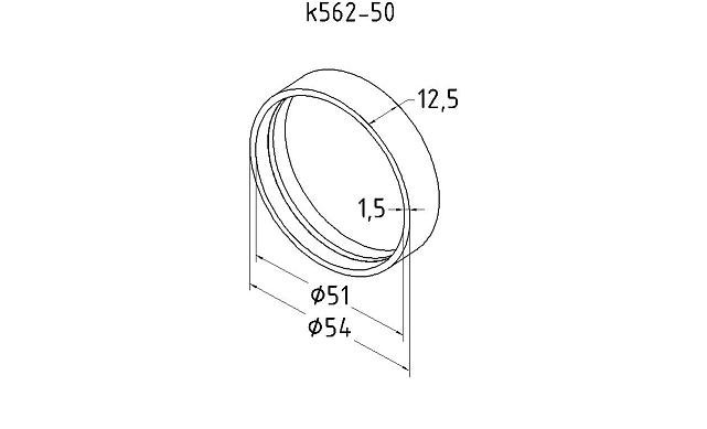 Соединитель-кольцо для 50.8 мм, полированный, AISI 304 k562-50 3