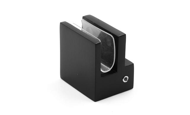 Коннектор торцевой труба-стекло 30х10 мм, нержавеющая сталь AISI 304, черная t467 BL 6