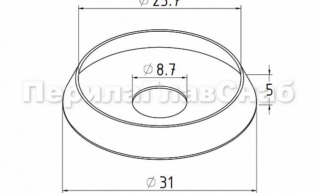 (Расходн.) шайба-подкладочная Ø25 мм, с отверстием диаметром 9 мм, 304 AISI k097-25 3