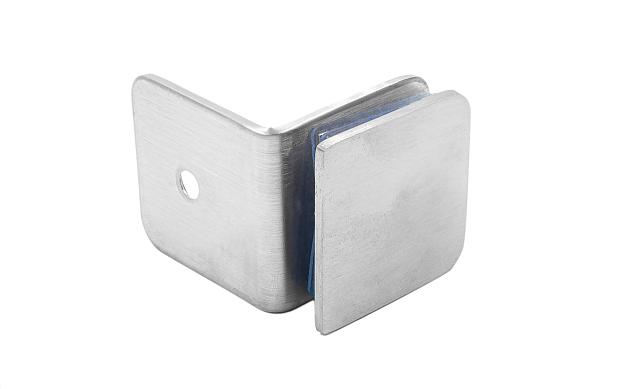 Коннектор для душевой кабины стена-стекло 90°, 45х45, шлифованный  t722-2 SSS 6