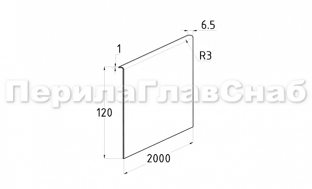 Накладка на профиль 601 (тыльная/лицевая), AISI 304 шлифованная k601-09 3 Накладка на профиль 601 (тыльная/лицевая), AISI 304 шлифованная k601-09 3