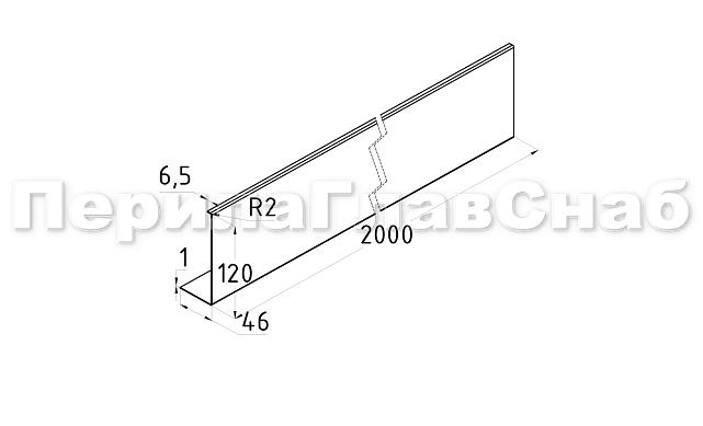 Накладка для крепления (тыльная/лицевая) из шлифованной нержавейки 1.0 мм длина 2,0 м k601-24 3