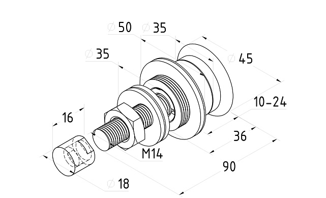 Рутель с зенковкой AISI 304 УЦЕНКА уk364 3