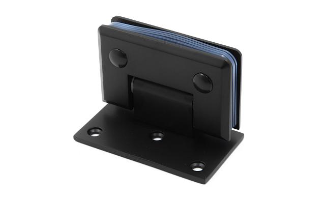 Петля для душевой стена-стекло 90х55 мм, 90°, односторонняя, цинк, черный t305 BZn 6