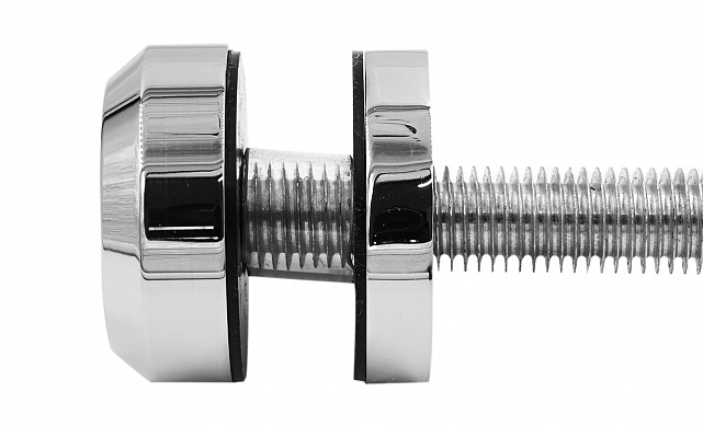 Стеклодержатель Ø50х10х18, шпилька М16х205 мм, для стекла 8-40 мм, AISI (201), с возможностью регулировки выноса до 65 мм, для торцевого крепления стекла, полированный, литой k277-3 6 Стеклодержатель Ø50х10х18, шпилька М16х205 мм, для стекла 8-40 мм, AISI (201), с возможностью регулировки выноса до 65 мм, для торцевого крепления стекла, полированный, литой k277-3 6