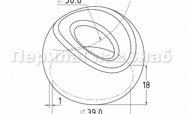 Наконечник стойки штампованный, под 90°, Ø38,1 мм, для поручня 50.8 мм, полированный  (AISI 201) k017-4 2