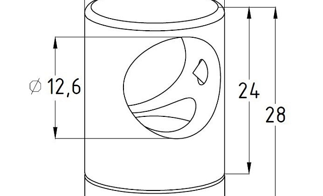 Ригеледержатель на стойку Ø38.1х13.2 мм, полированный, литой (AISI 304 k029) 2 Ригеледержатель на стойку Ø38.1х13.2 мм, полированный, литой (AISI 304 k029) 2