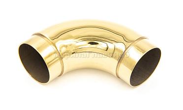 Отвод поручня под Ø50.8х102х1.45 мм, 90°, полированный 600 Grit, с двумя установочными кольцами, золото k052-88 купить в Краснодаре